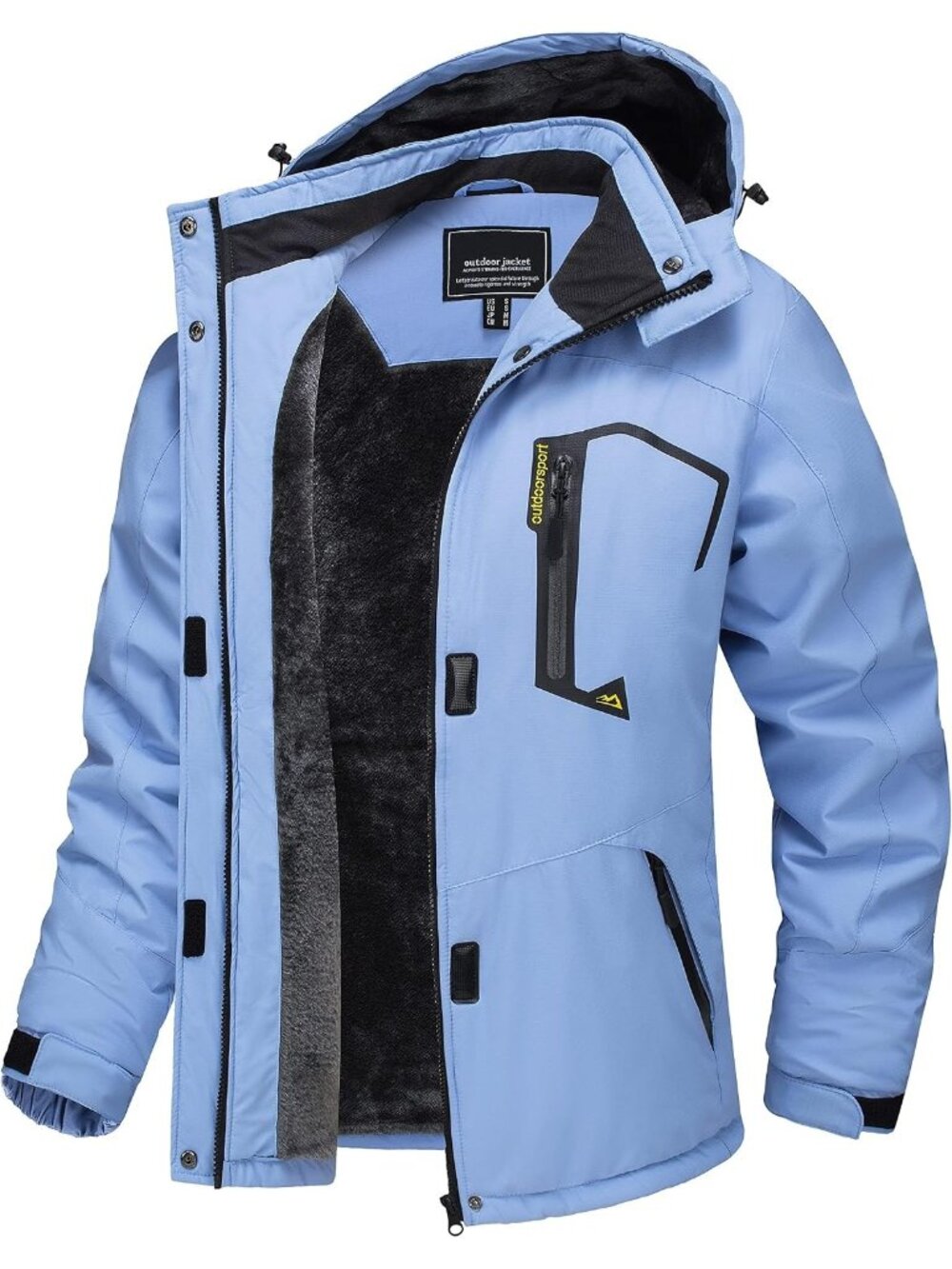 Women’s Waterproof Winter Ski Jacket Light Blue Warm Fleece Snow Coat